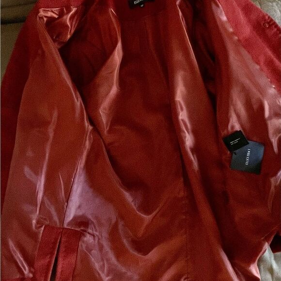 Ellen Tracy burnt orange wool angora blend 3 button coat sz 14P small side slits - Picture 12 of 13